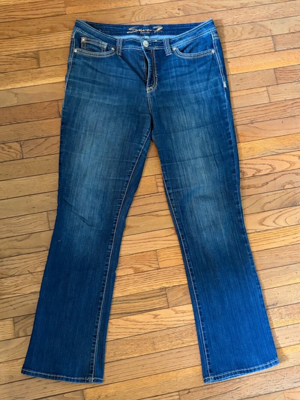 Seven Dark Faded Wash Bootcut Jeans Size 14